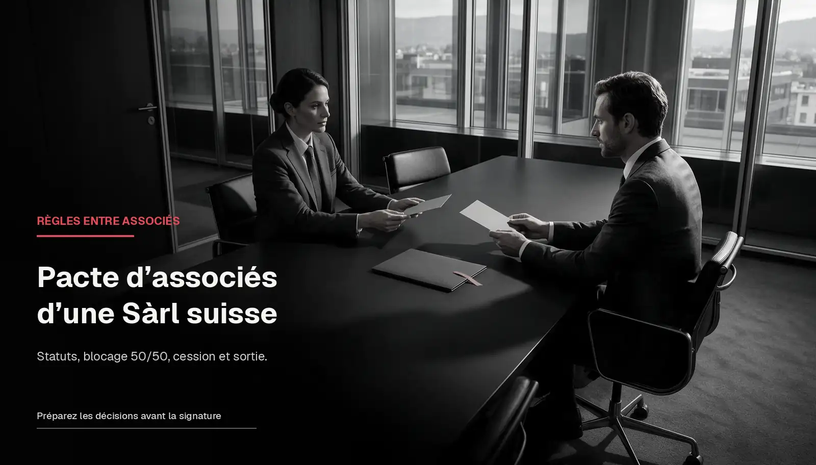 Pacte d’associés Sàrl Suisse : clauses clés