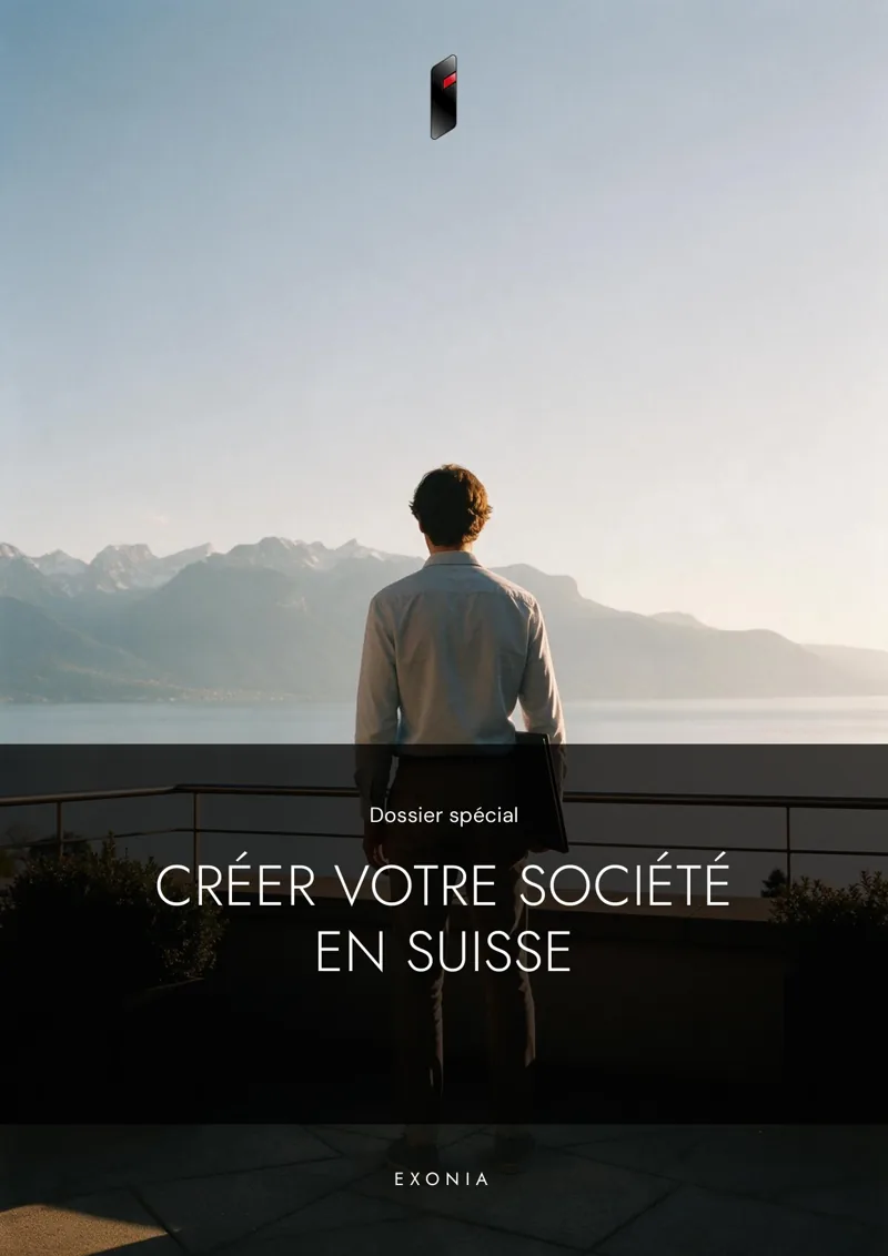 Un entrepreneur face à un lac et aux montagnes suisses, couverture du dossier Créer votre société en Suisse